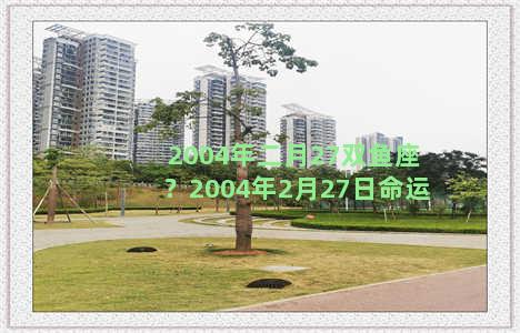 2004年二月27双鱼座？2004年2月27日命运