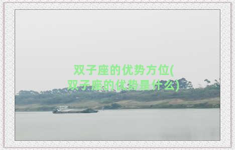 双子座的优势方位(双子座的优势是什么)